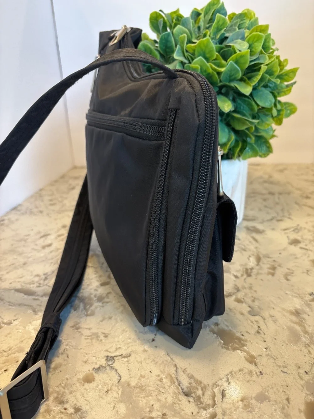 EUC Magellan Vault Pro Black Nylon Anti Theft Crossbody Handbag